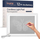 iVyne Rechargeable A4 Light Pad for Tracing & Weeding - LED Light Board for Weeding Vinyl - for Cricut Vinyl Weeding Tools - Ultra-Thin & Portable - Perfect for Artists & Crafters - White by TinyTreasures Baby Boutique