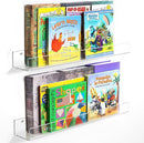 NIUBEE 24-Inch Acrylic Kids Floating Bookshelves, 2-Pack, Wall Mounted Clear Shelves for Kids' Growing Book Collections in Nurseries/Bedroom/Playrooms by TinyTreasures Baby Boutique