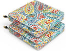 LVTXIII Patio Chair Cushions 22"x22"x3", Water-Repellent Outdoor Seat Cushions for Patio Furniture, Square Chair Pads with Ties for Home Garden Decoration, Set of 2, Paisley Multi by GreenHaven Gardens