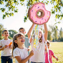 WERNNSAI Donut Piñata - Pink Donut Pinata with String Birthday Partyn Decorations Piñata with Stick Blindfold for Girls Kids Dount Pull String Pinata Family Games Birthday Party Supplies by TinyTreasures Baby Boutique