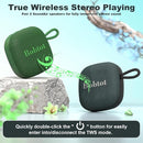 Bobtot Portable Wireless Bluetooth Speaker - IPX7 Waterproof Show Speakers with 16H Playing Time, Loud Stereo Sound, Built-in Mic, TWS, Small Size with Carry Lanyard, DarkBlue by TinyTreasures Baby Boutique