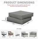 Patio Chair Cushions 22 X 22 X 4 Inch Waterproof Outdoor Seat Cushions for Patio Furniture, Outdoor Sofa Couch Pads with Ties & Handle, Set of 2, Light Grey by GreenHaven Gardens