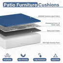 Patio Chair Cushions 19 X 19 X 4 Inch Waterproof Outdoor Seat Cushions for Patio Furniture, Outdoor Sofa Couch Pads with Ties & Handle, Set of 2, Blue by GreenHaven Gardens