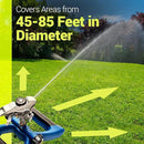 Lawn Sprinkler with Metal Head - 360 Degree Pulsating Garden Water Sprinkler for Lawn - Waters up to 85 feet in Diameter, Adjustable Spraying Area and Distance by GreenHaven Gardens