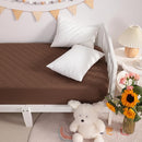NTBAY 2 Pack Waterproof Mini Crib Mattress Protector, Quilted 24"x38" Fitted Mattress Cover - Machine Washable - Soft and Breathable Baby Mattress Pad Sheet for Mini Crib and Baby Playards, Brown by TinyTreasures Baby Boutique