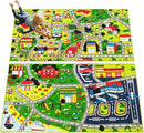 Pack 2 Car Rug Play Mat - Car Train Rugs Playroom Mat, Road Rug Kids Rugs for Bedroom with City Map Design Kid Room Decor, 59x31.49 lnches by TinyTreasures Baby Boutique