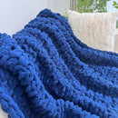 Chunky Knit Blanket Throw 48"x71", Chenille Throw Blankets, Handmade Warm & Cozy Blanket Couch Bed Home Decor, Soft Breathable Fleece Banket, Christmas for Couch Bed Sofa Best Gift (Navy Blue) by CozyNest Decor