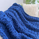 Chunky Knit Blanket Throw 40"x40", Chenille Throw Blankets, Handmade Warm & Cozy Blanket Couch Bed Home Decor, Soft Breathable Fleece Banket, Christmas for Couch Bed Sofa Best Gift (Navy Blue) by CozyNest Decor