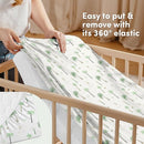 Sweety Fox 2-Pack Cotton Jersey Crib Sheets – Soft Fitted Sheets for Boys and Girls, Mini Crib Sheets, Toddler Bed Sheets (Dinosaur) by TinyTreasures Baby Boutique