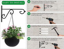 Plant Hanger Hook 4 Pack Hanging Basket Hooks,12in Metal Plant Wall Hanger,Plant Bracket Hook for Hanging Flower Baskets,Outdoor & Indoor Plant Hook Black by GreenHaven Gardens