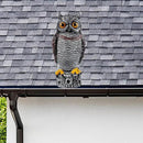 Hausse Fake Owl Decoy Bird Scarecrow Sculpture, 13.6 Inch Plastic Horned Owl Bird Deterrents, Garden Protectors, Nature Enemy Pest Repellent for Outdoor Garden Yard by GreenHaven Gardens