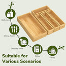 BAMEOS Utensil Drawer Organizer, 5 Slots Silverware Organizers for Kitchen Drawers, Bamboo Flatware Organizer for Knives Cutlery Spoons Forks (Natural) by CozyNest Decor