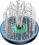 Solar Fountain Full Glass Panel No Battery, 3.5W Solar Bird Bath Fountains with 4 Fixed Rods & 7 Nozzles, Solar Fountain Pump for Bird Bath, Garden, Pond, Pool, Patio,Hummingbird by GreenHaven Gardens