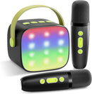 YLL Mini Karaoke Machine with 2 Wireless Microphones, TOP Kids Gifts for Girls Ages 3, 4, 5, 6, 7, 8, 9,10,11,12 +Year Old, 4-12 Years Old Birthday Toy Gift for Girls Boys Party (Black Green) by TinyTreasures Baby Boutique