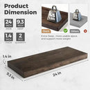 RICHFOCUS Elm Floating Shelves for Wall - 24" W x 9.3" D Rustic Solid Wood Shelves with Invisible Bracket, Wall-Mounted for Living Room, Bedroom, Kitchen Storage & Display, Set of 2, Walnut by CozyNest Decor