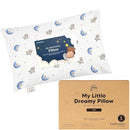 Mini Toddler Pillow with Pillowcase - 9x13 My Little Dreamy Travel Kids Pillow for Sleeping, Toddler Bed, Small, Tiny, Organic Cotton Pillowcase, Soft & Breathable, Kids 2-4 Years Old(Space Drift) by TinyTreasures Baby Boutique