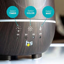 HealthSmart Essential Oil Diffuser, Cool Mist Humidifier and Aromatherapy Diffuser with 500ML Tank Ideal for Large Rooms, Adjustable Timer, Mist Mode and 7 LED Light Colors, Brown (Pack of 2) by CozyNest Decor