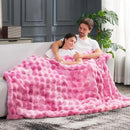 Cozy Bliss Faux Fur Throw Blanket for Couch, Fuzzy Soft Plush Thick Bubble Blanket for Sofa Bedroom Living Room, 60 * 80 Inches Tie Dye Pink by CozyNest Decor