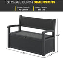 70 Gallon Deck Bench with Storage,Outdoor Storage Box Bench Waterproof&Lockable, Resin Patio Furniture with Armrest for Patio, Porch, Garden,Black by CozyNest Decor