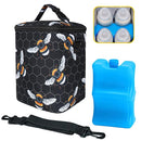 Breastmilk Cooler Bag with Ice Pack Fits 4 Baby Bottles Up to 9 Ounce Insulated Baby Bottle Bag Breast Milk Cooler on The Go with Strap Baby Bottle Cooler Bag for Nursing Mom Daycare or Travel by TinyTreasures Baby Boutique