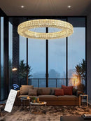 Dia 40" Modern Chandelier Ring Crystal Chandelier Adjustable Height Luxury Crystal Pendant Ceiling Light Fixture for Dining Living Room Bedroom by CozyNest Decor