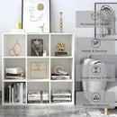 9-Cube Storage Shelf Bookcase - Wooden 3-Tier Floor Standing Open Bookshelf for Home and Office, Display Cabinet, Warm White by CozyNest Decor