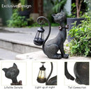 Whimsical Outdoor Cat Statues with Solar Garden Lantern:Cat Garden Statues for Outside Fall Decor Clearance,Outdoor Figurine for Yard Art Lawn Ornaments Patio Balcony Home House - Birthday Gifts by CozyNest Decor