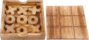Glintoper Tic Tac Toe & 4 in a Row Tables Game Set, Classic Board Line Up 4 for Living Room Rustic Table Decor and Use as Game Top Wood Guest Room Decor Strategy Board Games for Families by TinyTreasures Baby Boutique