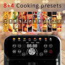 6.3QT Air Fryer Oven with LED Digital Touchscreen, 12 Preset Cooking Functions Air fryers, Bake, Reheat, Keep Warm, Nonstick and Dishwasher-Safe Basket, Stainless Steel/Black by CozyNest Decor