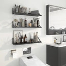 Heimlove Floating Shelves for Wall, 24 Inch Long Wood Floating Shelves Set of 3, Wall Mounted Hanging Shelf for Bathroom Bedroom Kitchen, Black by CozyNest Decor