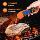 Digital Meat Thermometer for Grilling, Candy Thermometer Instant Read Food Thermometer Waterproof with Backlight for Cooking, Deep Fry, BBQ, Grill, Smoker and Roast (Orange) by TinyTreasures Baby Boutique
