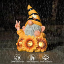 Garden Sculptures & Statues Resin Summer Bee Gnome with Sunflower, Outdoor Funny Decoration Solar Light Figurine Gifts for Yard, Patio Decor for Mom by CozyNest Decor