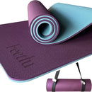 Extra Thick Exercise Yoga Mat with Strap - 2/5 Inch (10MM), Non-Slip Workout Mat for Yoga, Pilates, and Floor Exercises by TinyTreasures Baby Boutique