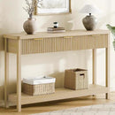 Lulive 51" Fluted Console Table for Entryway, Entryway Table with 3 Wooden Drawers, Farmhouse Behind Sofa Table for Living Room, Hallway, Couch, Foyer by CozyNest Decor