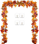 DearHouse 2 Pack Fall Garland Maple Leaf, 5.9Ft/Piece Hanging Vine Garland Artificial Autumn Foliage Garland Thanksgiving Decor for Home Wedding Fireplace Party Christmas (Orange) by CozyNest Decor