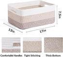 Large Storage Baskets for Organizing, Closet Shelf Baskets for Clothes Blanket Towels, Baby Nursery, Toy Bins Box, Woven Rope Basket, 17 x 13 x 7.5”, 3 Packs Gradient Brown by CozyNest Decor