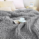 Admitrack Chunky Knit Blanket Throw, 100% Hand Knit Chenille Throw Blanket for Sofa & Home Decor, Soft and Cozy Knitted Throw Blankets (Dark Gray，51""x63""), XNR08 by CozyNest Decor