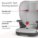 UPPAbaby Alta V2 High Back Booster Seat/Seven-Position, Active Support Headrest for Growing Children/SecureFit Integrated Belt Guide + Positioner/Cup Holder Included/Iris (Grey Mélange/Lavender) by TinyTreasures Baby Boutique