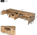 Modern TV Stand for TVs up to 85", Mid-Century Media Console with Checkered Cabinet Doors, Storage Drawers & Open Shelves, Wood Entertainment Center with Metal Legs by CozyNest Decor