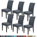 Joccun Chair Covers for Dining Room Set of 6, Dining Chair Slipcovers Stretch Dining Room Chair Covers Seat Protector,Washable Parsons Chair Cover for Home,Hotel,Banquet(Gray,6 Pack) by CozyNest Decor