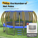 ORCC 1200LBS Weight Capacity Trampoline 16 15 14 12 10 8 FT for Kids with Safety Enclosure Net for Children Adults Outdoor Yard Trampolines by TinyTreasures Baby Boutique