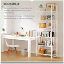 4NM No Assembly Foldable Bookshelf, 6-Shelf Collapsible Bookcase Storage for Small Spaces, 74" H, All White by CozyNest Decor