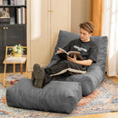 Bean Bag Chair with Ottoman, Comfy Bean Bag Sofa with Memory Foam, Lazy BeanBag Sofa with Footstool, Fireside Bean Bag Couch for Living Room, Bedroom, Apartment by TinyTreasures Baby Boutique