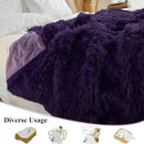 XeGe Plush Faux Fur Throw, Dark Purple Luxurious 50x60 Shaggy Furry Blanket, Thick Fluffy Microfiber Velvet Couch Blanket, Ultra Soft Fuzzy Office Lap Throw for Sofa Bed Car Purple by CozyNest Decor