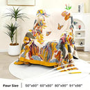 Boho Large Throw Blanket, 100% Organic Cotton Breathable Soft Bed King Throw - Fall Floral Bird Butterfly Farmhouse Decor Blanket for Sofa Couch Chair and Gift. 91" x 98"