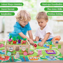 Toddler Montessori Wooden Farm Toys | Babies 12-18 Months Toy with Game Map for 1 2 3 Year Old Boys Girls | 1st First Birthday Gifts for 1-2 Years | Wood Learning Educational Toys Fine Motor Skills by TinyTreasures Baby Boutique