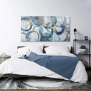 Abstract Canvas Wall Art, Modern Minimalist Wall Decor for Living Room - Blue, Teal Room Decorations, Framed 24x48IN by CozyNest Decor