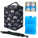 Breastmilk Cooler Bag with Ice Pack Fits 4 Baby Bottles Up to 9 Ounce Insulated Baby Bottle Bag Breast Milk Cooler on the Go with Strap Fits Medela/Dr.Brown's for Nursing Mom Daycare, Work or Travel by TinyTreasures Baby Boutique
