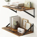 Fun Memories 20 Inch Floating Shelves, Deep Wall Shelves for Kitchen, 20 x 12 Floating Shelf for Living Room, Bedroom, Farmhouse Floating Shelves for Home Decor Storage, Rustic Brown, Set of 2 by CozyNest Decor
