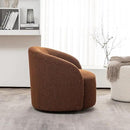 KINWELL 34" W Mid Century Modern Swivel Barrel Chair, Round Upholstered Boucle Swivel Accent Chairs, No Assembly Sofa Chair for Living Room Bedroom Reading Apartment Lounge Nursery by CozyNest Decor